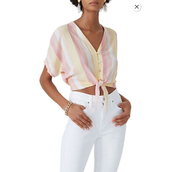 Rails Tops - $168 Rails Striped Blouse Womens Small Coastal Chic Beachy Soft Girl Old Money